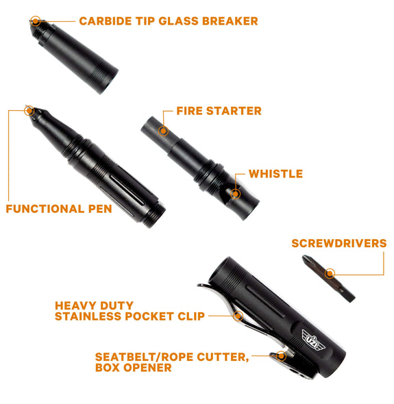 Uzi Tactical Pen, Self Defence Pen Emergency, Glassbreaker Pen